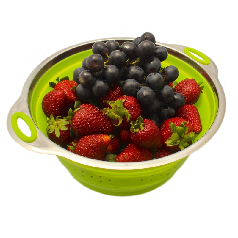 Zoie + Chloe Stainless Steel and Silicone Collapsible Strainer
