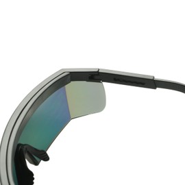 ShadyVEU Retro Performance Mirrored Sports TR90 Unbreakable Sunglasses Extendable Arms Adjustable Soft Nose Pads (Blue/Jade Green)