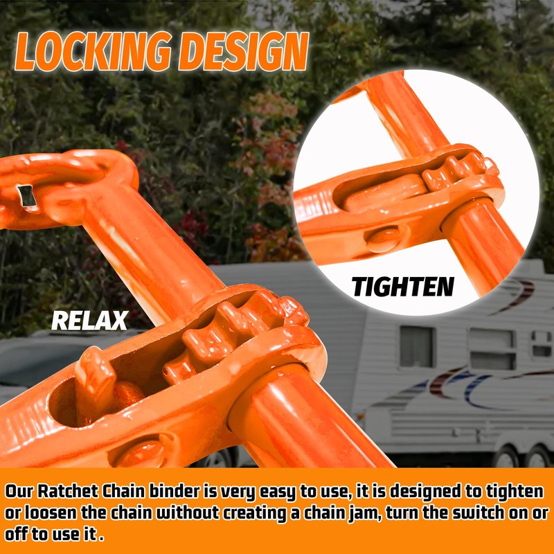 SENKEYFE Ratchet Binder 1/4''- 5/16'', Load Binder with G70 Grab