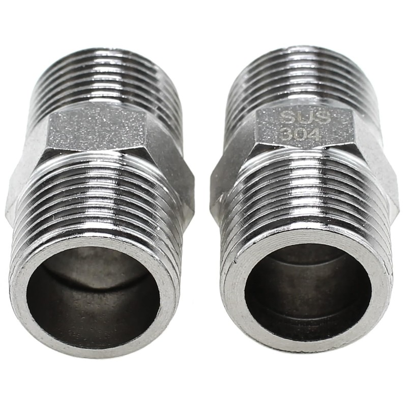 Bxian 2PCS 304 Stainless Steel G1/2 to G1/2 Male Shower