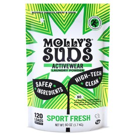 Molly's Suds Active Wear Laundry Detergent | Extra Strength Sport Laundry Powder, Stain Fighting for Performance Fabrics and Sensitive Skin | 120 Loads