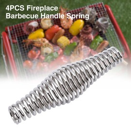 SYCOOVEN 4 Pcs BBQ Spring Handle, Stainless Steel Smoker Handle Spring Heavy Duty Cool Touch Stove Spring Handle Grip, Grill Smoker Pits Handle Spring Pit Door Handles(Size:4 Pcs)