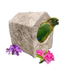 NeoNest Nido Ave de Fibra Natural Hecho a Mano – Casita para Pájaros Pequeños como Canarios, Pinzones y Periquitos – Refugio Acogedor para Jaulas y Aviarios