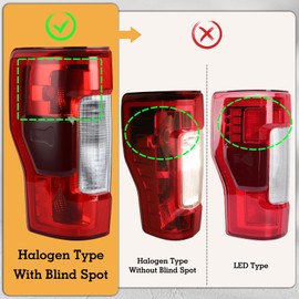 YEQSHNG Tail light Assembly For 2017-2019 Ford F250/F350/F450/F550 XLT Lariat Super Duty w/Blind Spot (Module NOT Included) RADAR Non-LED Tail Lamp left driver side KC3Z-13405-C