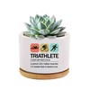 Loovelo Triathlete Definition Athlete Gifts Ceramic Succulent Plant Pot with