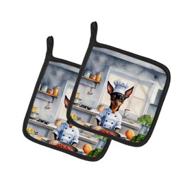 Miniature Pinscher The Chef Pair of Pot Holders