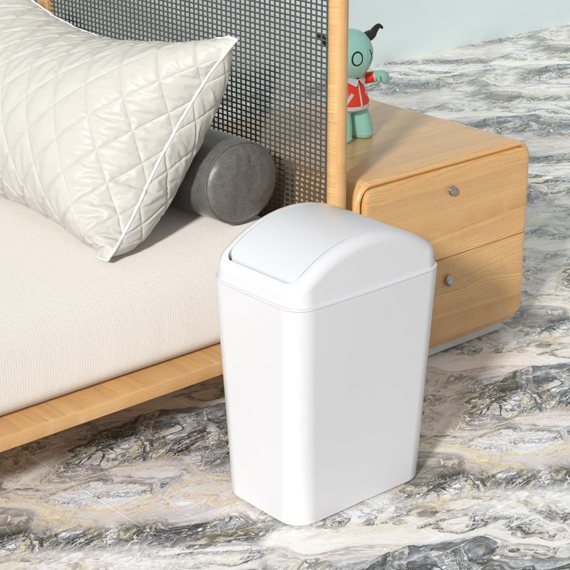 Waikhomes 15 L Garbage Bin with Swing Lid, Plastic Swing