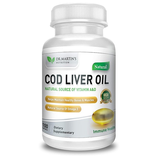 Aceite de hgado de COD 100 cpsulas blandas Fuente natural
