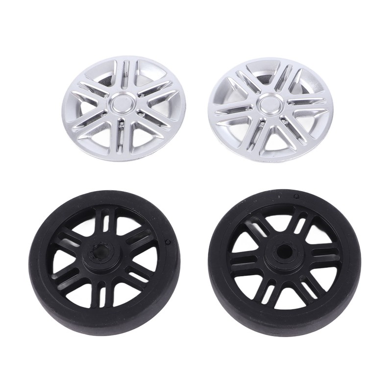 4 Sets Suitcase Repair Wheels with Covers PVC Wheel Casters