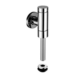 SCHELL 024770699 Urinal Flush Fitting Schellomat Basic SV, DN15, Urinal Flush ½ Inch with Push Button, Max. 0.3 l/s, 0.8 - 5 Bar, 1-6 L, Flush Pipe, 18 x 200 mm, Rosette, Flush Pipe Inner Connector,