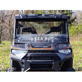 SuperATV Heavy-Duty Half Windshield for 2013-2019 Polaris Ranger XP 900 / XP 900 Crew | Snug, Rattle-free Fit | 1/4" Thick Dark Tint Polycarbonate 250 Times Stronger Than Glass | USA Made