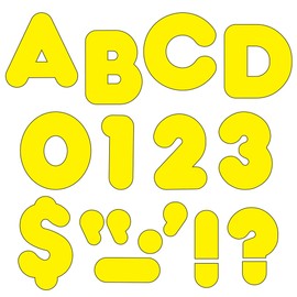 Trend Yellow 4" Casual Uppercase Ready Letters, Bulletin Board Decor, 4-Inch, 75 Pieces