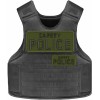 SAFETY POLICE EMBROIDERY PATCH 4X10 AND 2X5 HOOK ON BACK