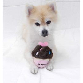 Ruff Ruff Couture Funny Squeaky Toys Pet Dog Teeth Toy Puppy Chew Sound Novelty for Small Dogs Plush Dog Toys Cupcake