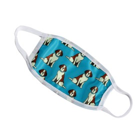 Komonee Adults Face Mask Washable Reusable Trendy Dustproof Blue Dog Cloth Mouth Cover Covering For Boys Girls Outdoors Indoors Childrens School Protection