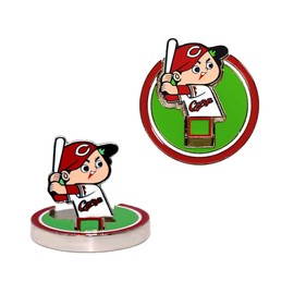 HOKUSHIN TRADING MK0467 Golf Ball Marker Hiroshima Toyo Carp Upright Marker Carp Boya Flip Up Marker