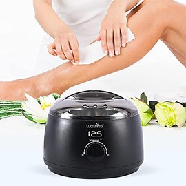 waxkiss Calentador de cera, calentador de cera digital para depilación profesional con tapa transparente y maceta de cera de 14 onzas