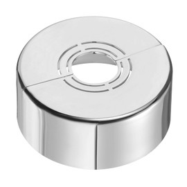 uxcell Wall Split Flange, 1 Pcs 70x30 mm - Cuttable ABS Round Escutcheon Plate Cover Buckle, Shower Arm Flange for 20/25/33mm(0.8/1.0/1.3 Inch) Water Pipe Faucet Decoration (Silver)