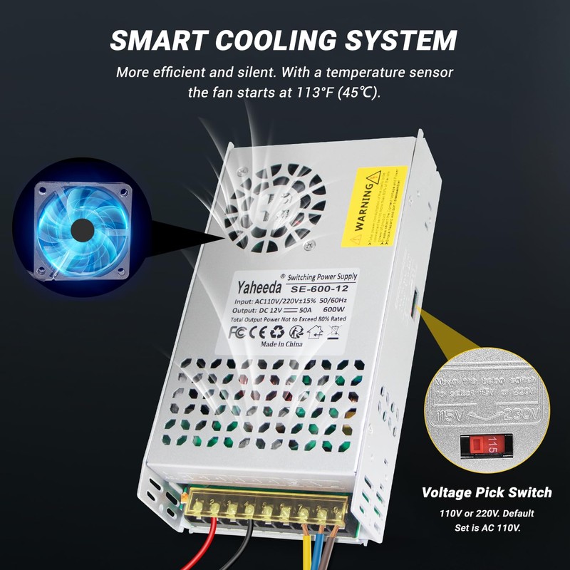 12V 50A 600W New Version 110V AC to 12V DC