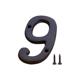 Zayookey Cast Iron House Numbers with Screws, Metal Number, House Numbers for House Door Street Mailbox (Door Number 9)