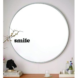 Smile Wall Decal Mirror Sticker Vinyl Bedroom Art Home Decor Girls Women Daughter Teen Quote Inspirational Motivational Beauty Lashes Brows Aesthetic Cute Mental Health Positive Affirmations