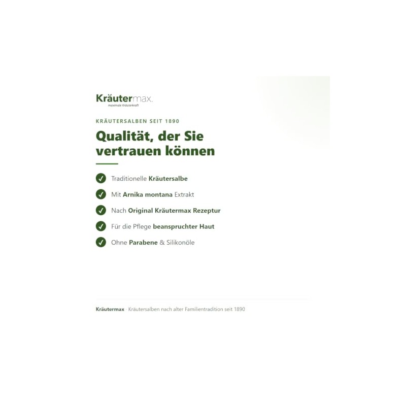 Kräutermax Arnica Ointment Cream High Dose 100 ml - Natural
