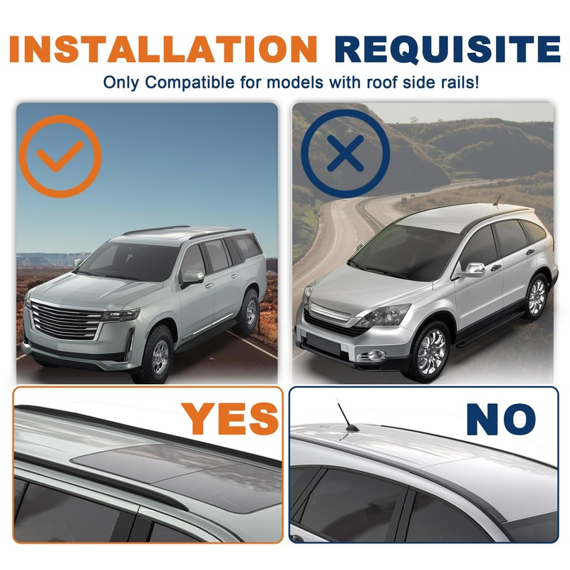 KUIPERAUTO 165lbs Aluminum Roof Rack Cross Bars Compatible for 2012