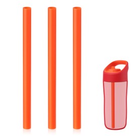 3pcs Replacement Straws for Gatorade Bottle 12oz, Reusable Plastic Straws Sport Bottle Straws Accessories Compatible with Gatorade Kids' Rookie Metal Water Bottle(Orange)
