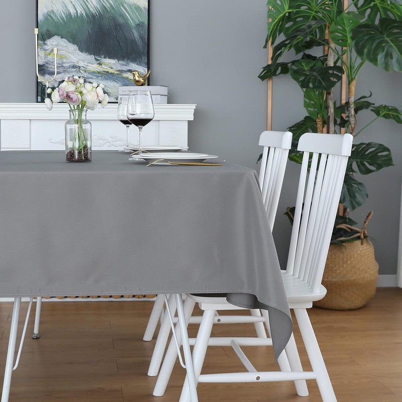 LivinEase 100% cotton tablecloth (grey, tablecloth (142 x 230 cm))