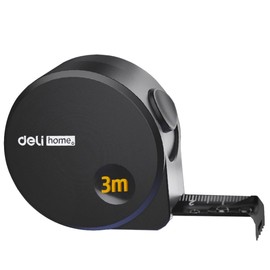 Deli Measuring Tape Measure, Steel Measuring Measures, 1.1 x 0.6 inches (3 x 16 mm), Large Text and Easy to See Scales, Prevents Hand Cuts, High Precision, High Hardness, Engineering Tape Measurement, Waterproof, Abrasion Resistant, Drop Resistant, Field