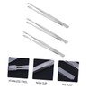 WOONEKY 3pcs Practical Stamp Nipper False Eyelash Tweezer Stainless Steel
