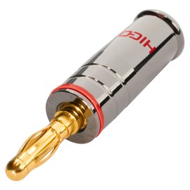 HICON Hi-BM04 Banana Plug to 4.2mm Real Gold-Plated Chrome-Plated Red HI-BM04-RED
