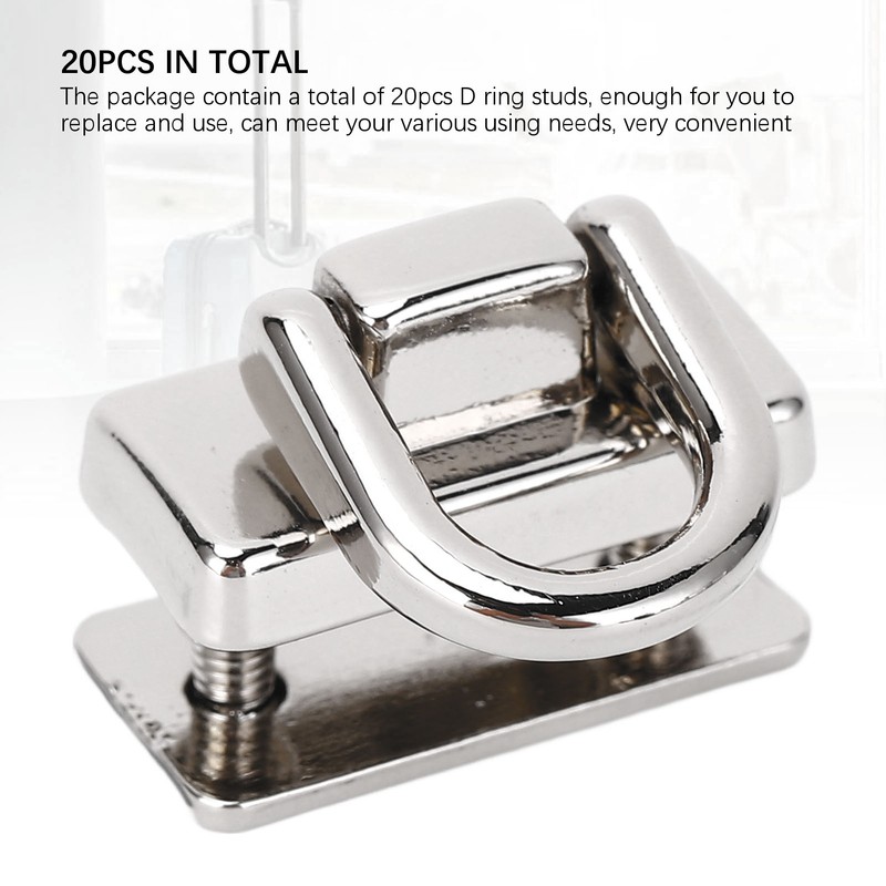 20Pcs D Ring Rivets 360 Rotatable Studs with Screw for