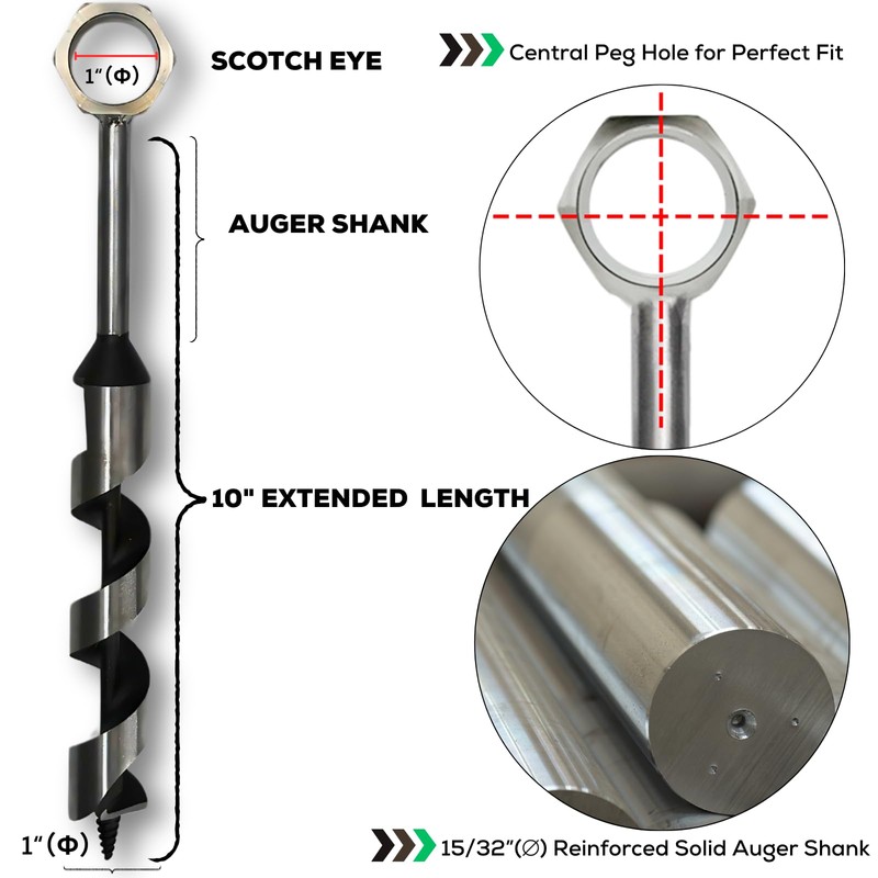 MinliGUY Hand Auger Wood Drill, Upgrade Welds Bushcraft Auger w/