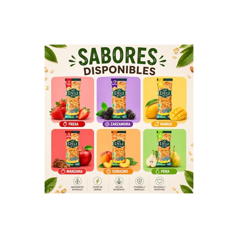 BARRAS CON VITAMINAS Y MINERALES| VARIOS SABORES | PACK 4