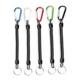 Hiking Camping Fishing Carabiner Keyring Multipurpose Spring rope 1. Blue (1045-1) 10ea