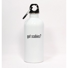 Los Drinkware Hermanos got Scabies? - White Water Bottle with Carabiner 20oz