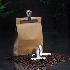 com-four® Set of 10 Sealing Clips, Sealing Clips for Food Bags & Bags, Stainless Steel Sealing Clips, Bag Clips for Sealing & Keeping Fresh (10 Pieces - Silver - Mix)