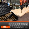 COMOWARE 230 Pcs Titanium Coated Drill Bit Set for Wood,
