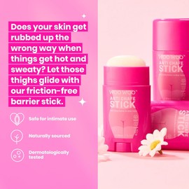 WooWoo Anti Chafe Stick with Aloe Vera and Shea Butter 50ml - Cruelty and Paraben Free Body Anti Chafing Balm, Safe for Intimate Use