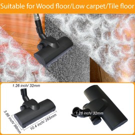 for Shop Vac Turbo Brush Head 1.25" Plus 2 1/2 Inch Vacuum Hose Adapter Compatible with Shop Vac - Vacuum Attachment for Pet Hair Removal (for Shop-Vac Using 1 1/4'' & 2 1/2'' Accessories)