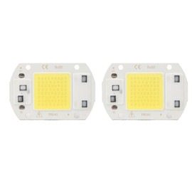 2 Pcs LED COB Chip High Power Driverless Integrated SMD Lamp Beads Light Efficient Flip COB Lamp Bead Cold Light 30W