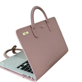 PU Laptop Sleeve Pink with Handle Protective Case Laptop Bag(14 inch)