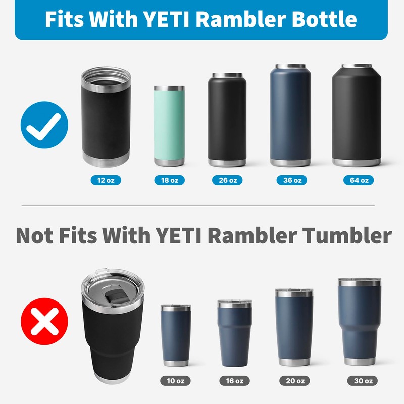 Diumepo Auto Spout Lid for Yeti Rambler 12/18/26/36/64 oz Water