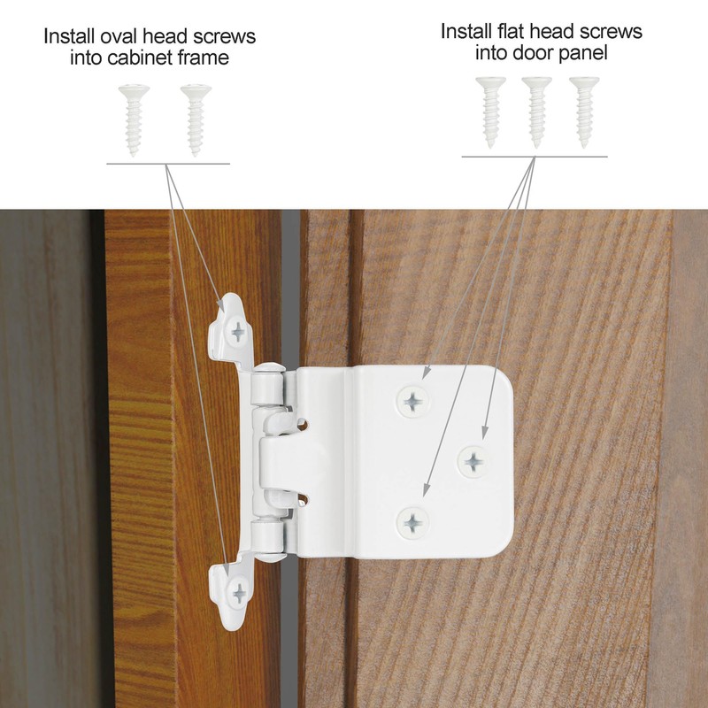 Vallecloud 4 Pack (2 Pair) 3/8" Inset White Self Closing