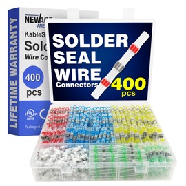 New Age America® 400pcs Solder Seal Wire Connectors Kit KableSeal™ | AWG 26-10 | Marine Heat Shrink Wire Connectors | Insulated Solderless Splice | Waterproof Butt Splice Terminals | UL