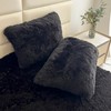 chovy Faux Fur Black Queen Sheet Set with Extra Soft