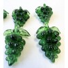 2 Inches Vintage Glass FlatBack Emerald Grape Pendant 6PCs