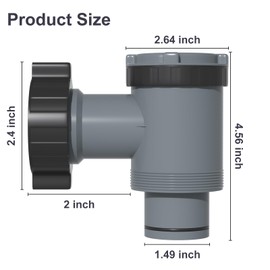 Plunger Valve for Intex Swimming Pools, Plunger Valve Connection 38 Compatible Pool Pump Hose, Above Ground Pool Filter Pump Switch Plunger Valve Parts, Replace Plunger Valve for Intex Pool Pump Hose