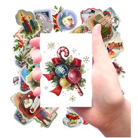 Large Stickers (each sticker 2.5x3.5, pack 8 pcs) Vintage Christmas Pictures FLONZ Illustrations Drawings by Flonz